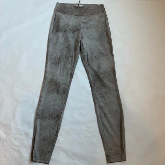 Ya Ya  Faux-Suede Printed Legging High Waist Pants Beige Brown Size S US 6 / 8 - Picture 1 of 7